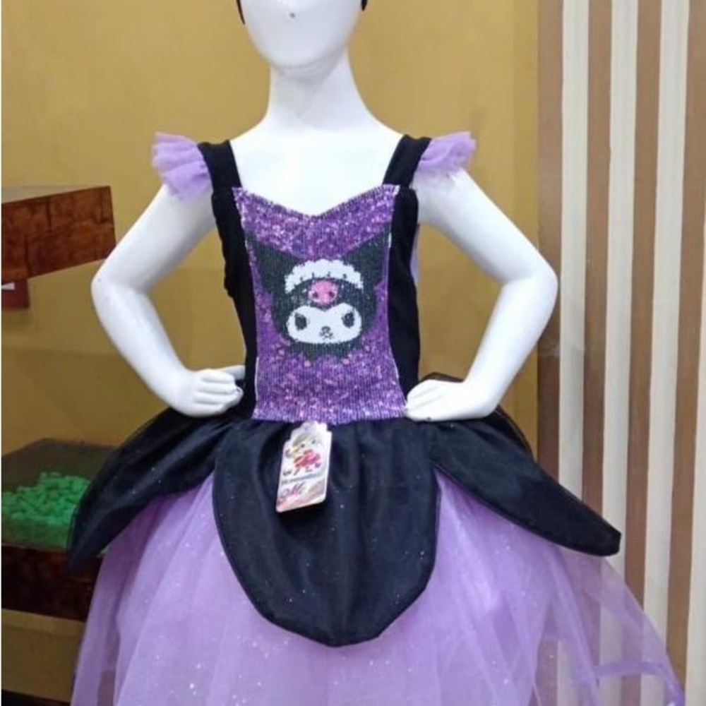 Purple and Black Kids Costume Dress